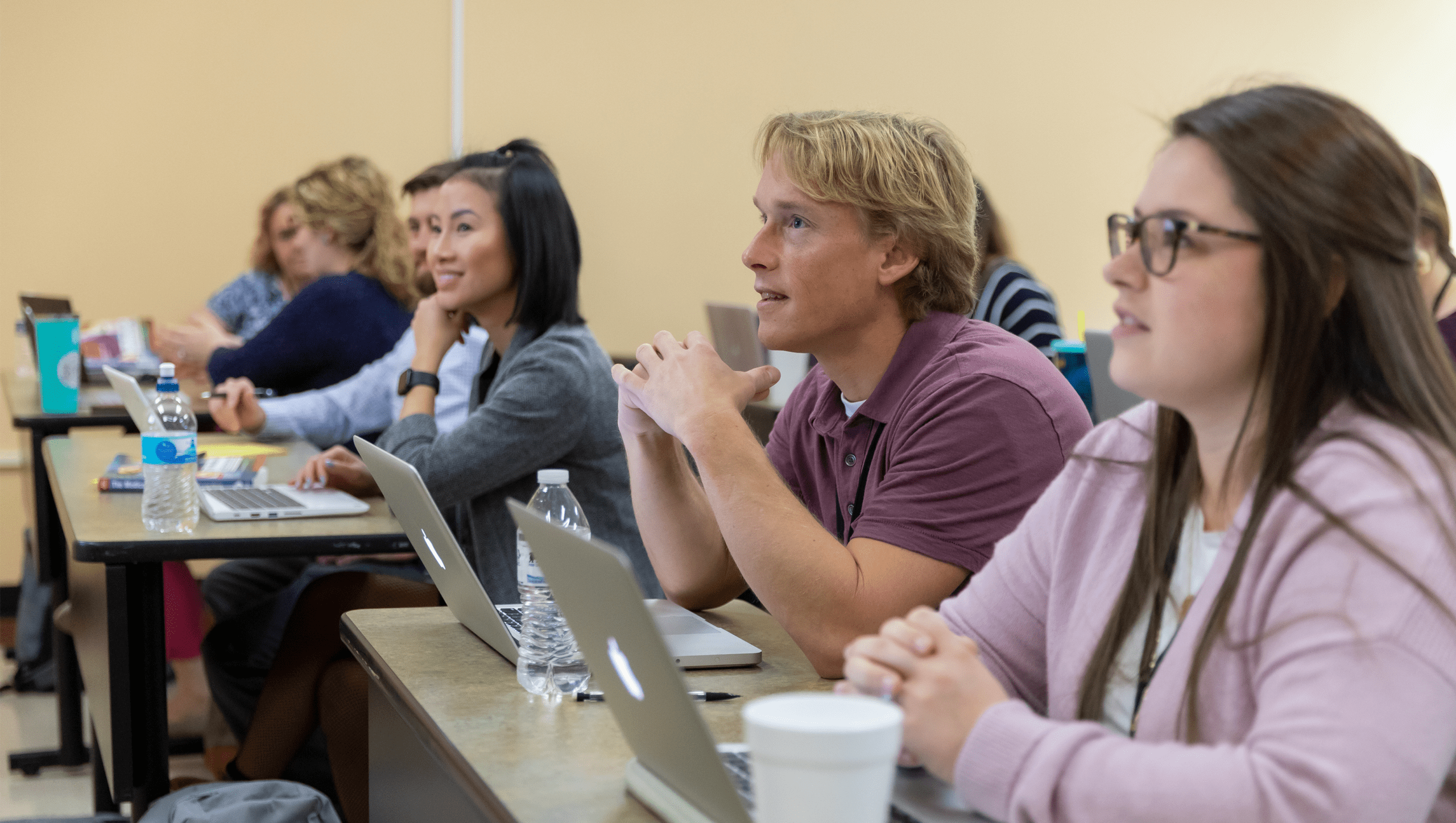 students paying attention in class