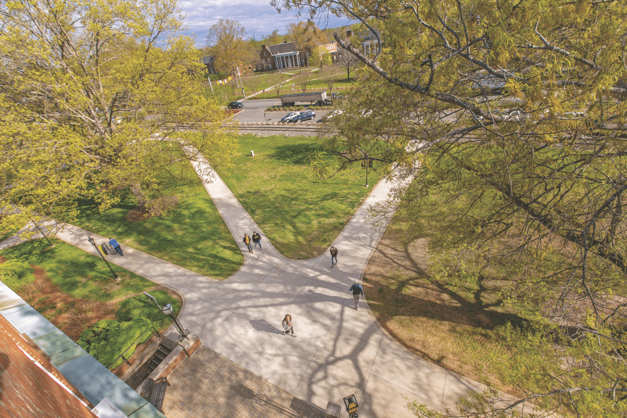 Outdoor campus walkway