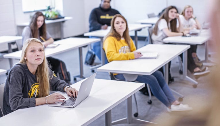 students paying attention in class