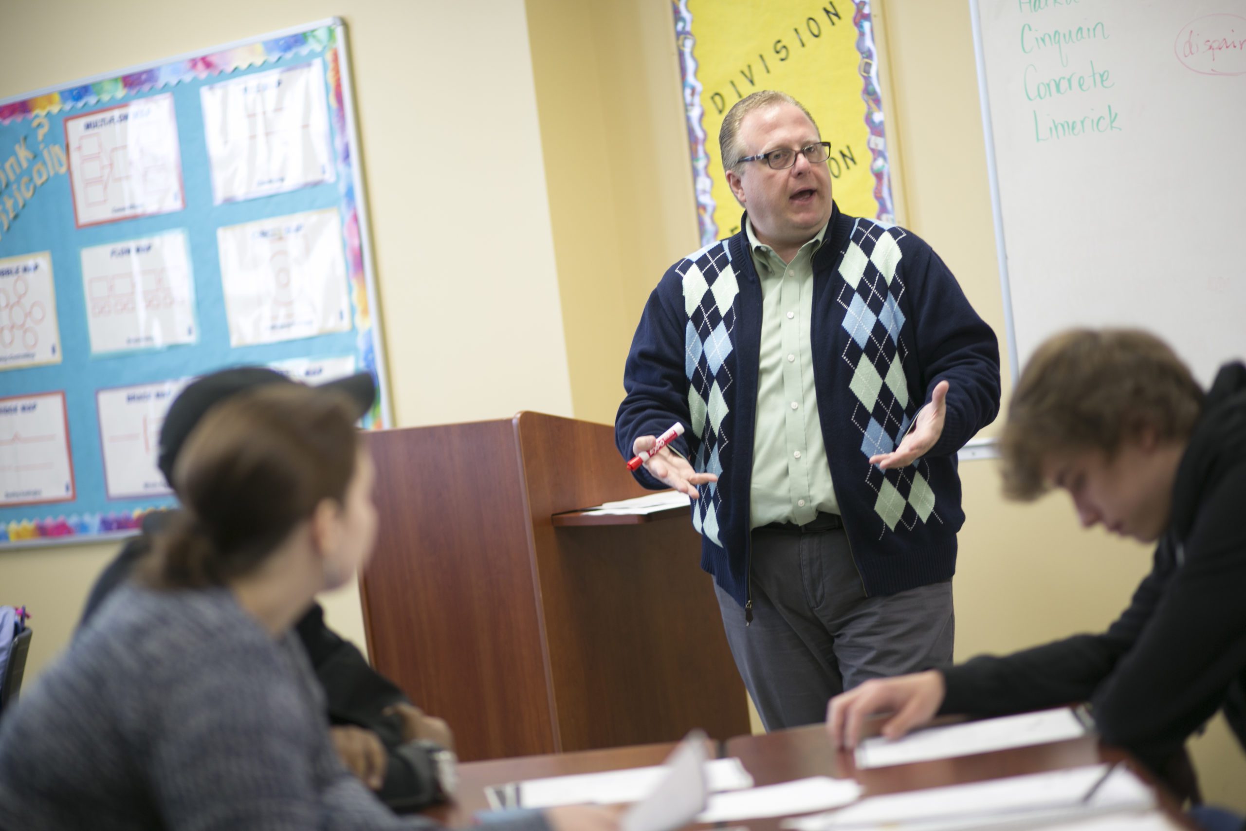 Professor teaching class