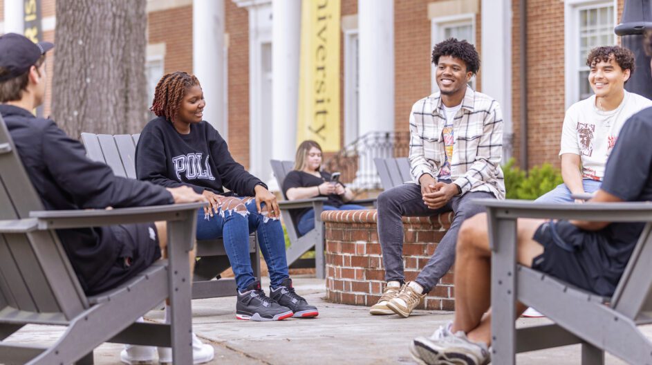 students in circle talking