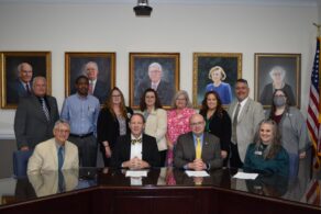 Officials of Pfeiffer and Montgomery Community College Signing Agreement